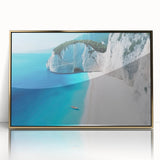 Art deco poster of Caribbean Virgin Islands in acrylic frame, featuring gold and blue tones, ideal for modern art wall decor.