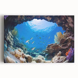 Black and white stretched canvas of Central America Belize scenery, ideal for kitchen wall art.