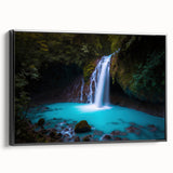 Black and white vintage poster art of a Costa Rican landscape on framed canvas, ideal for bedroom wall decor.