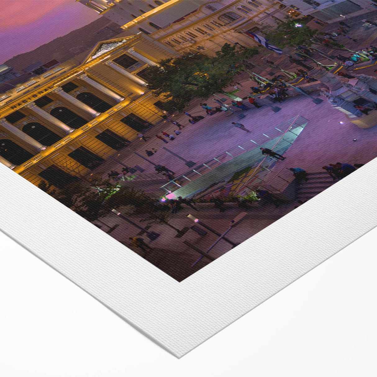 Art deco poster of a scenic El Salvador landscape in pastel shades on rolled canvas, suitable for nursery wall art.