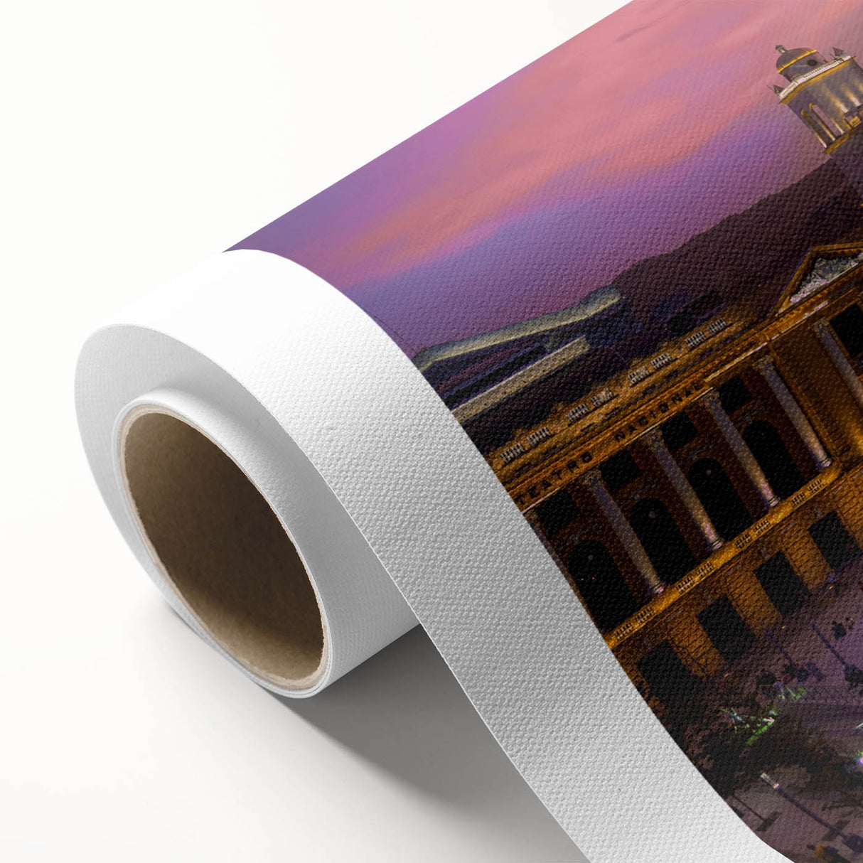Art deco poster of a serene Salvadoran landscape in soft pastel colors, ideal for dining room wall art.