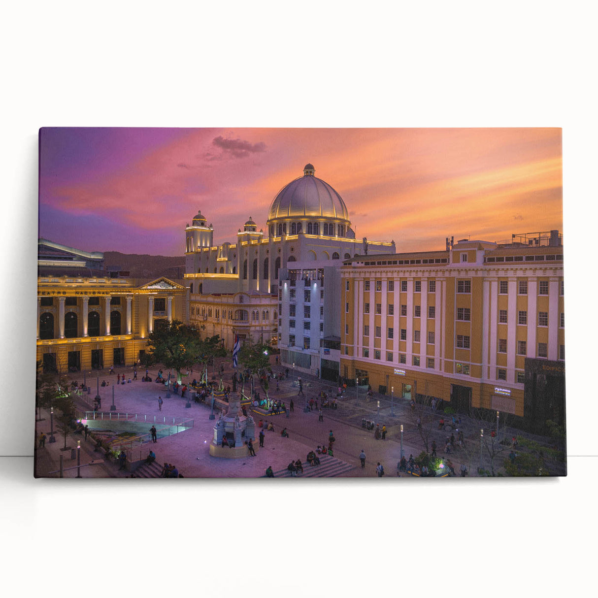 Black and white photograph of El Salvador scenery on stretched canvas, ideal for kitchen wall art.