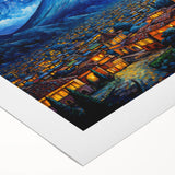 Art deco poster featuring a vibrant street scene in Guatemala on rolled canvas, ideal for dining room wall art.