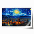 Extra large rolled print of Guatemalan scenery with vibrant floral elements, ideal for dining room wall art.