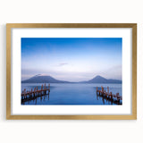 Extra large abstract art print of a textured Nicaraguan landscape in gold frame, ideal for living room decor.