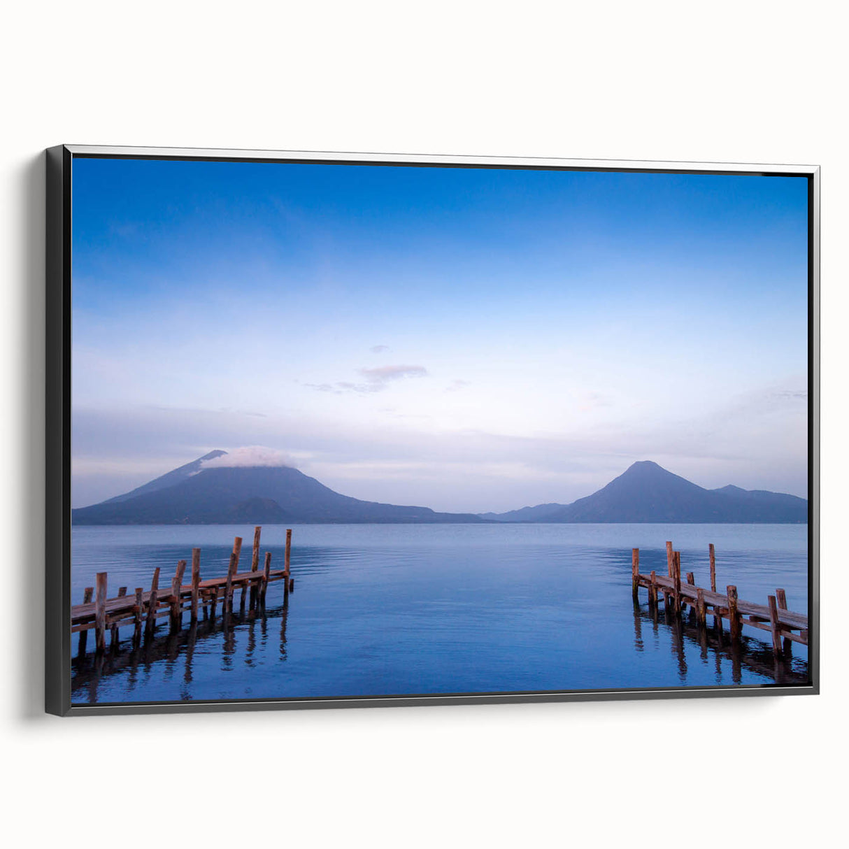 Black and white framed canvas of a Nicaraguan landscape, ideal for bedroom wall decor.