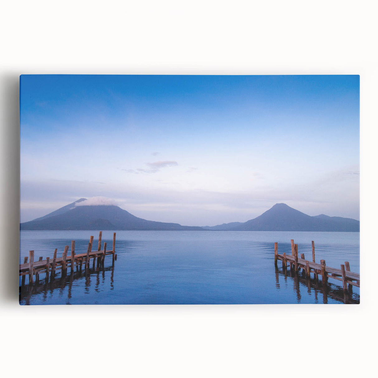 Black and white stretched canvas of Central America scenery, ideal for kitchen wall art.