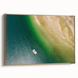 Framed canvas featuring a vintage-style landscape painting of Central America with muted earth tones.