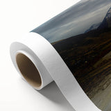 Art Deco poster featuring a serene Albanian landscape on rolled canvas, ideal for nursery wall art or dining room decor.