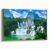 Framed canvas wall art depicting a vintage-style Croatian landscape in muted gold and black tones, ideal for bedroom decor.