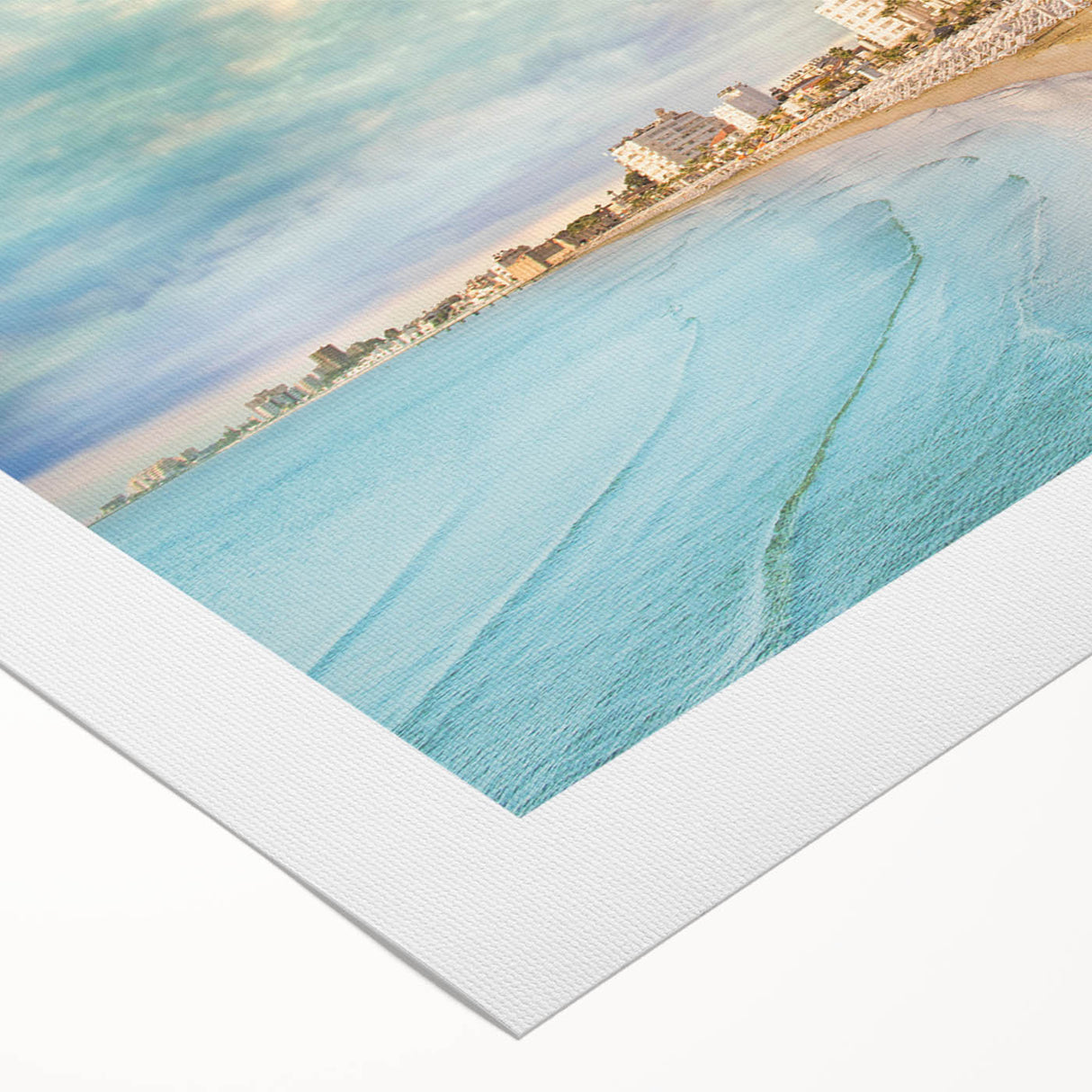 Art deco poster of a European Cyprus landscape in muted earth tones on a rolled canvas, suitable for dining room decor.