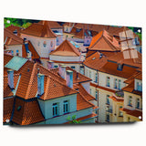 Acrylic print of Prague scenery in muted earth tones, suitable for bedroom or dining room decor.