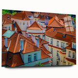Acrylic print of Prague scenery in muted earth tones, ideal for bedroom or dining room art.