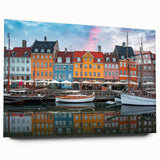 Large abstract depiction of a European scenery in muted earth tones on acrylic glass, ideal for bedroom or dining room art.