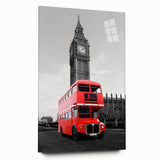 Large abstract depiction of London scenery on acrylic glass, featuring muted earth tones.