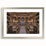 Extra large wall art of an abstract Paris scenery in textured silver frame, ideal for living room decor.