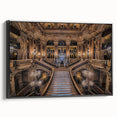 Black and white wall art featuring a vintage poster art style landscape of Paris, ideal for bedroom ambiance.