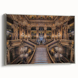 Framed canvas depicting a vintage-style Paris landscape in colorful art tones.