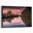 Black and white vintage poster art of a French landscape on framed canvas, ideal for bedroom wall decor.