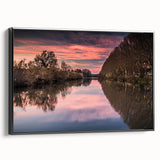 Black and white vintage poster art of a French landscape on framed canvas, ideal for bedroom wall decor.