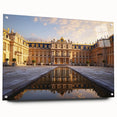 Acrylic glass print of Versailles scenery in muted green and blue tones, suitable for bedroom or dining room decor.