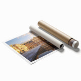 Extra large rolled print of Versailles gardens in soft pastel colors, ideal for classy bathroom wall art.