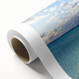Art deco poster of Crete, Greece scenery on rolled canvas, in pastel shades, suitable for nursery wall art.