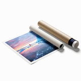 Extra large rolled print of a Greenland landscape with vibrant green tones, ideal for classy bathroom wall art.