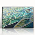 Large abstract wall art depicting a stylized European cityscape in black and white tones on a framed acrylic panel.