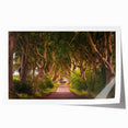 Extra large rolled print of a vibrant Irish landscape with lush greenery and floral elements, ideal for dining room wall art.