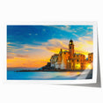 Rolled print of Cinque Terre scenery in muted earth tones, ideal for art wall dining room.
