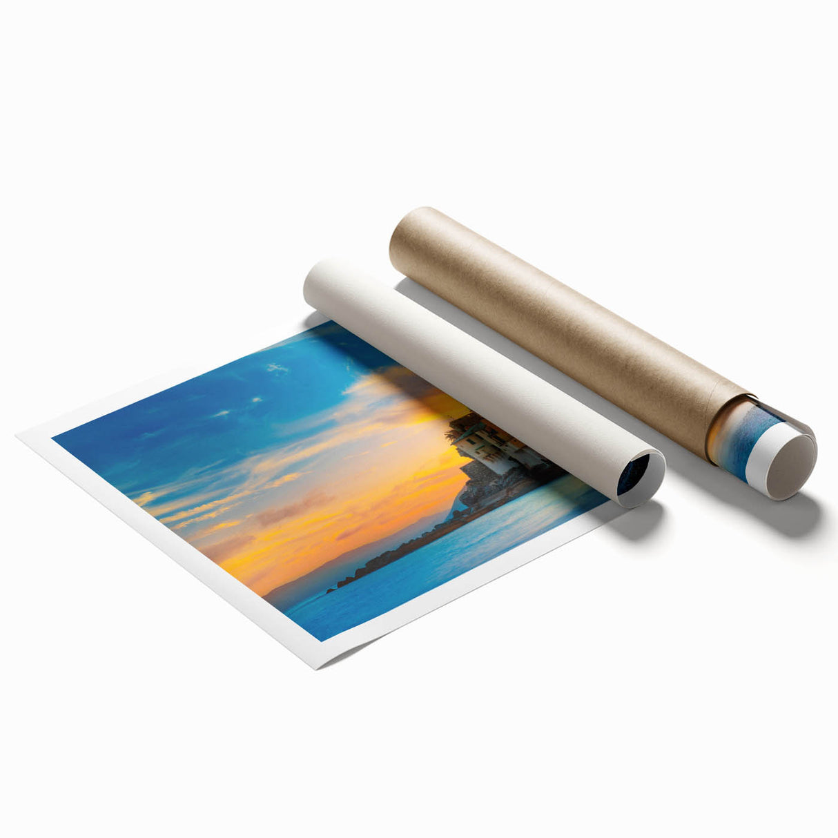 Extra large rolled print of Cinque Terre scenery with vibrant coastal colors, ideal for classy bathroom wall art.
