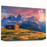 Acrylic print of the Dolomites in Italy, featuring a large abstract landscape in muted earth tones.
