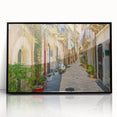 Large abstract wall art depicting a Sicilian landscape in muted earth tones on a framed acrylic.