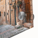 Large acrylic print of a Tuscan landscape in muted earth tones, ideal for bedroom or dining room art.