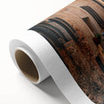 Art Deco style poster of Tuscany landscape in muted earth tones on rolled canvas, ideal for nursery wall art.