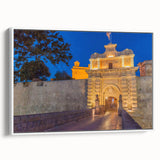 Vintage poster art of Malta scenery on framed canvas, featuring colorful art in extra large size.