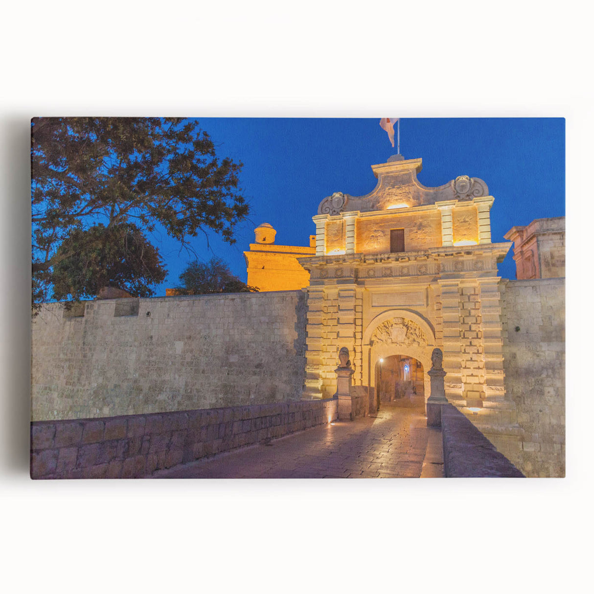 Black and white photo of Malta scenery on stretched canvas, suitable as large kitchen wall art or for bedroom ambiance.