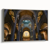 Landscape art painting of Monaco on a framed canvas, featuring vibrant colors and black vintage poster accents.