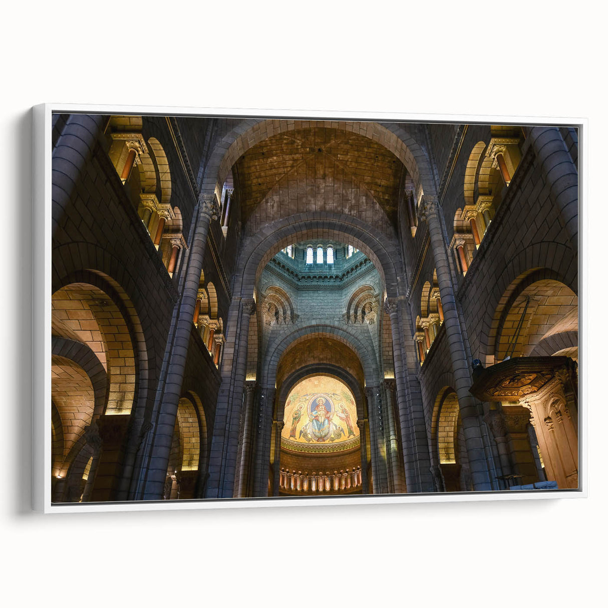 Vintage poster art of Monaco scenery on framed canvas, featuring vibrant colors, ideal for living room decor.