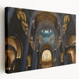 Large art print of a European Monaco scenery on stretched canvas, featuring vivid blue and white tones.