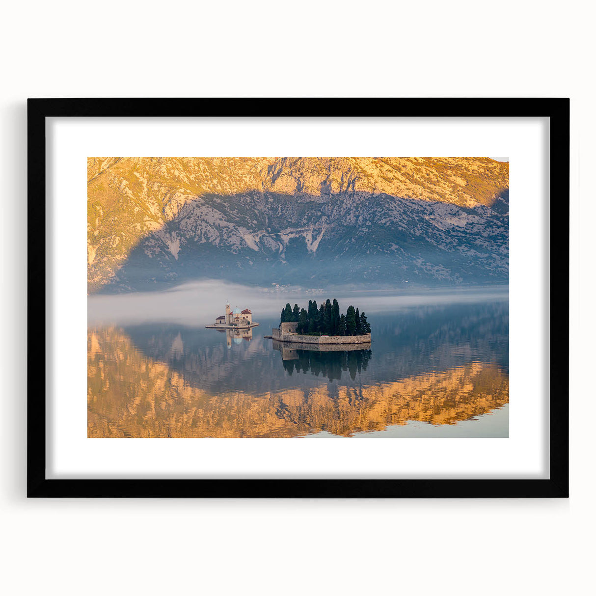 Abstract art print of a colorful European scenery in Montenegro on a textured, extra large canvas.