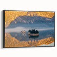 Black and white landscape art painting of Montenegro on framed canvas, suitable for bedroom decor.