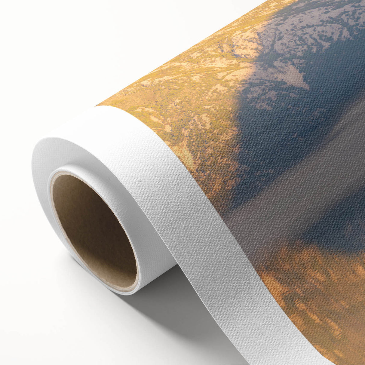 Art deco poster of a Montenegro landscape in muted earth tones on rolled canvas, suitable for nursery wall art.