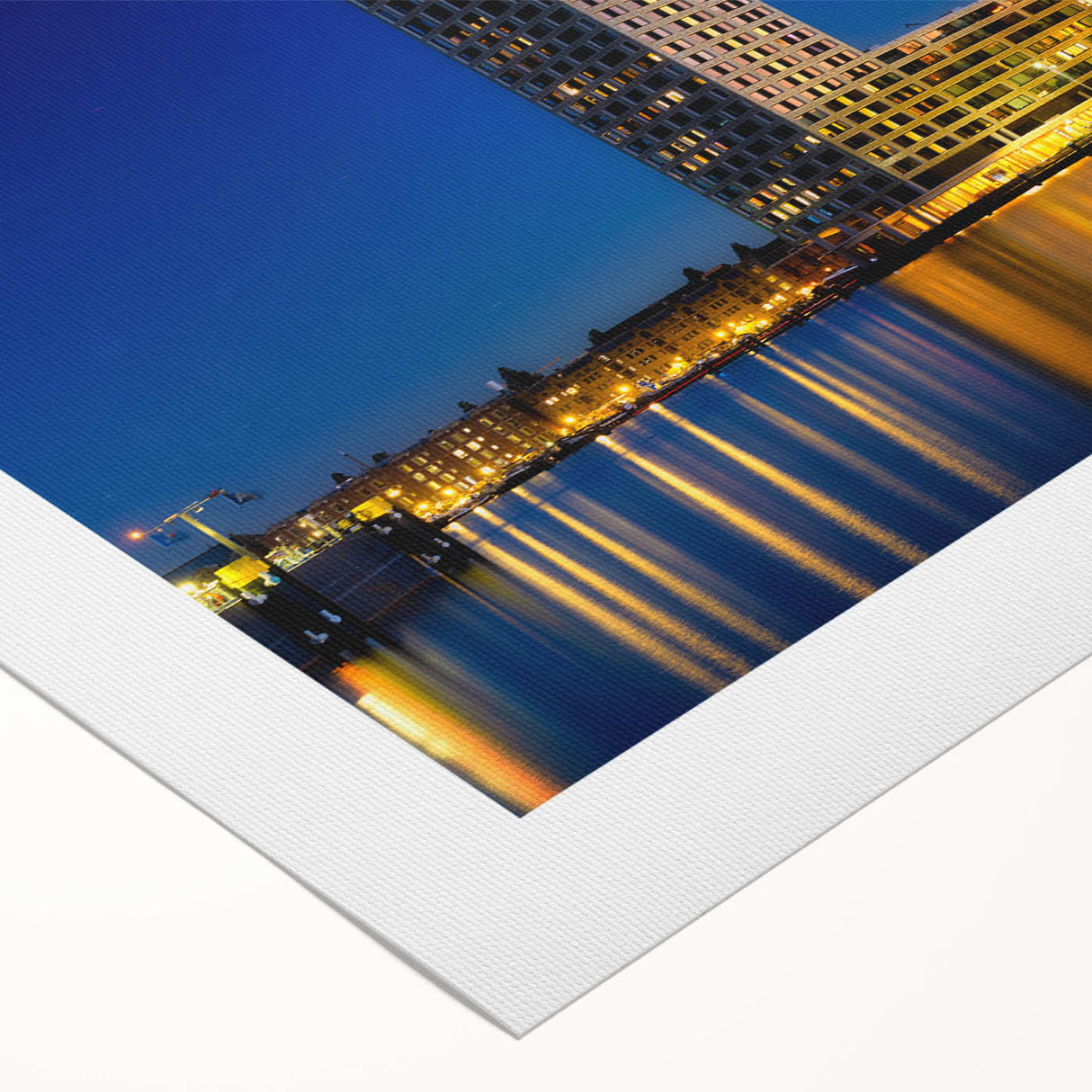 Art deco poster of Amsterdam with muted earth tones on rolled canvas, suitable for dining room decor.
