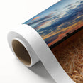 Art deco poster of a serene Polish landscape in soft pastel shades on rolled canvas, ideal for nursery wall art.