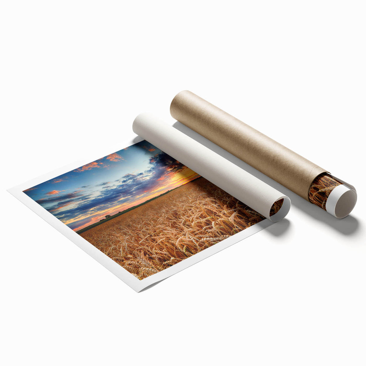 Extra large rolled print featuring a floral art design in muted earth tones, ideal for classy bathroom wall art.
