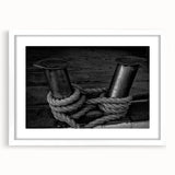 Textured art print of Porto scenery in abstract style, with muted blue and gray tones on a framed white mat.