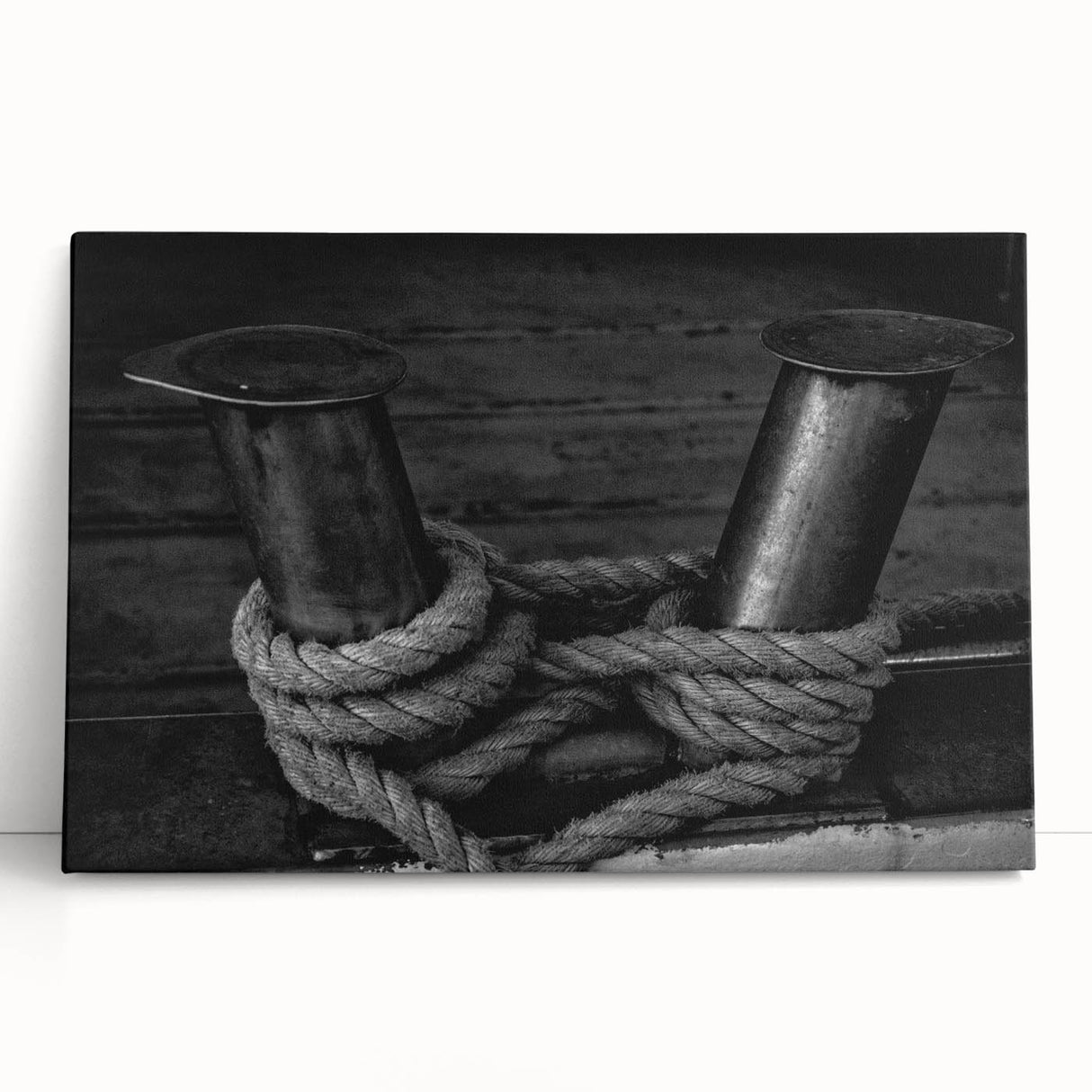 Black and white large art print of Porto, Portugal streetscape on stretched canvas, suitable for kitchen wall art.