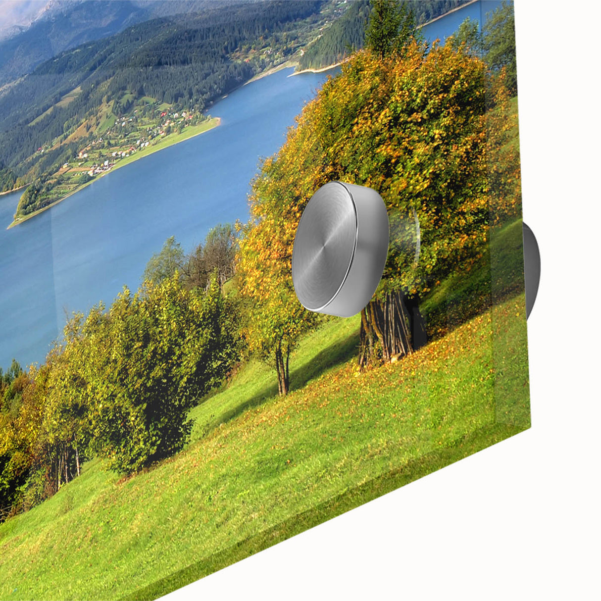 Large abstract wall art featuring a mid-century modernist style scene of Europe, Romania.